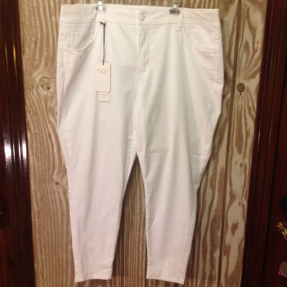 NWT Melissa McCarthy 7 Seven Jeans Forever White Pencil Jean NEW $99 - Picture 7 of 8